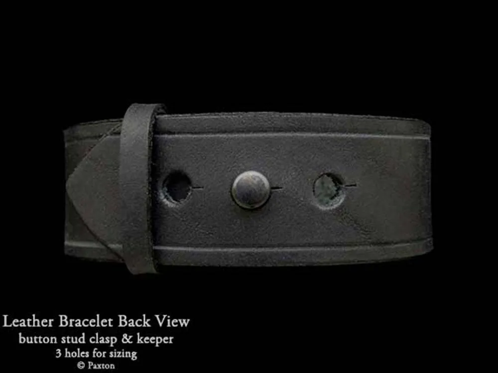 Sun Moon Bracelet Sterling Silver on Genuine Leather