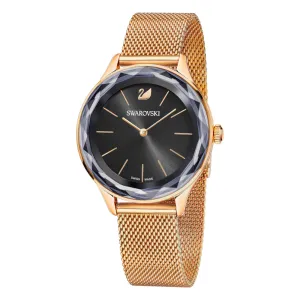 Swarovski Octea Nova Watch Milanese Bracelet, Black, Rose-Gold Tone Pvd