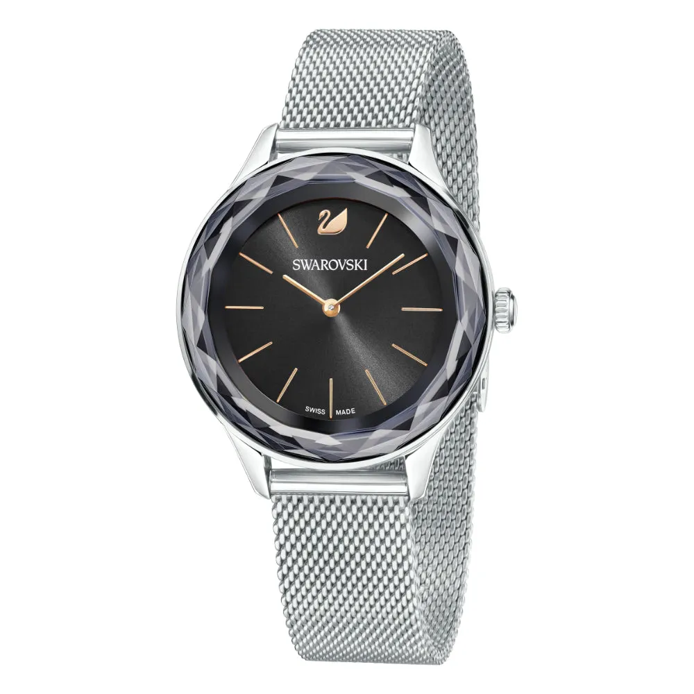 Swarovski Octea Nova Watch Milanese Bracelet, Black, Rose-Gold Tone Pvd
