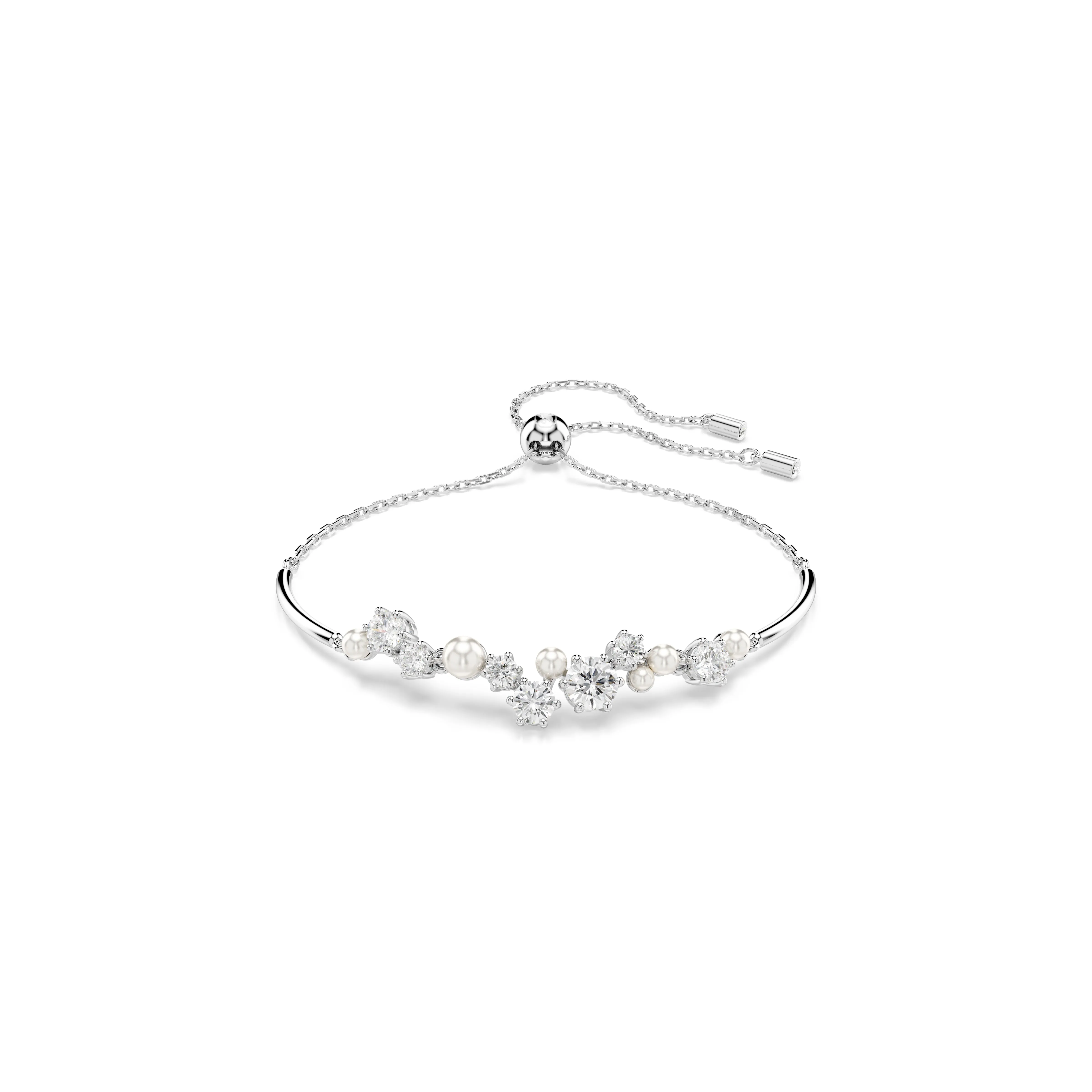 Swarovski Rhodium White Pearl Constella Slider Bangle