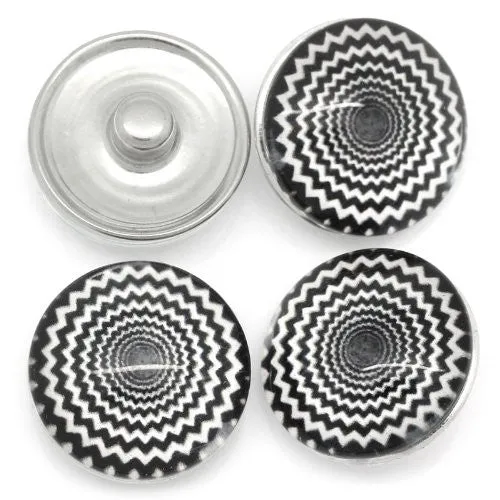Swirl Design Glass Chunk Charm Button Fits Chunk Bracelet 18mm for Noosa Style Chunk Leather Bracelet