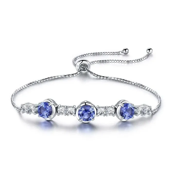 Tanzanite 925 Sterling Silver Tennis Bracelet Jewelry
