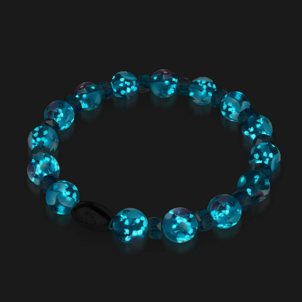Teal Orchid | .925 Sterling Silver | Firefly Glass Blossom Bracelet