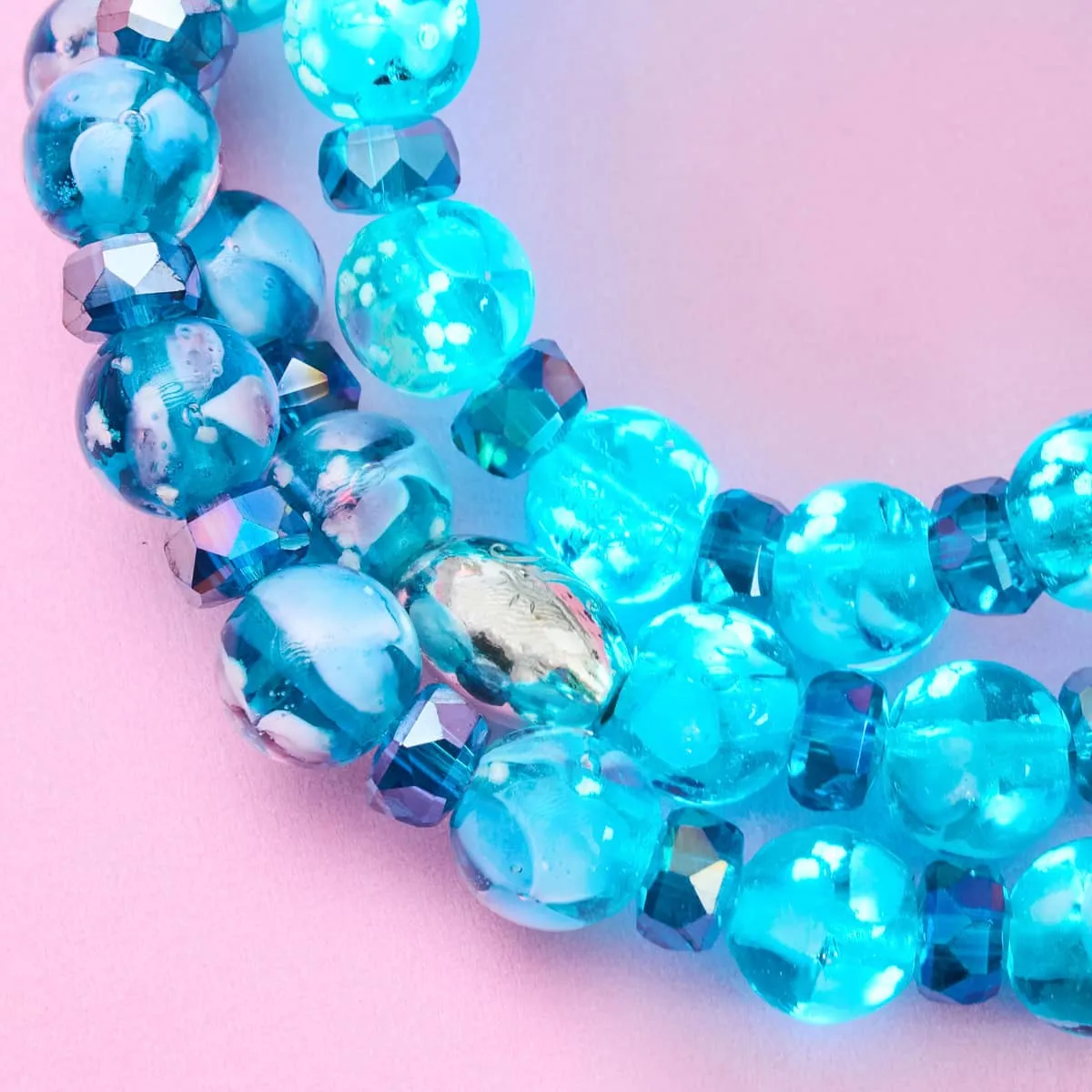 Teal Orchid | .925 Sterling Silver | Firefly Glass Blossom Bracelet