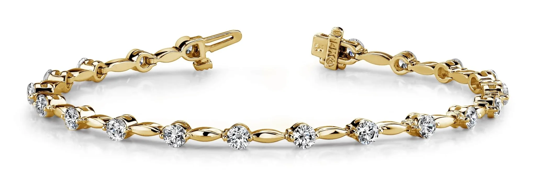 Teardrop Link Diamond Bracelet with 3.00 ct.(finished) 3.4mm