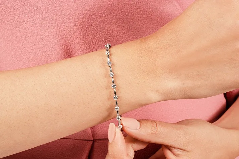 Teardrop Link Diamond Bracelet with 3.00 ct.(finished) 3.4mm