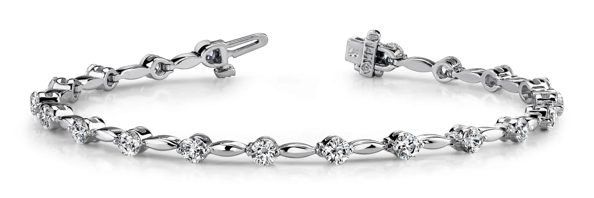 Teardrop Link Diamond Bracelet with 3.00 ct.(finished) 3.4mm