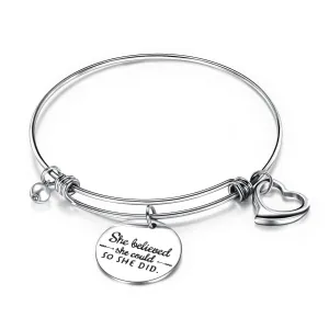 Teenagers' Bracelets:  Surgical Steel Expanding Charm Bangles