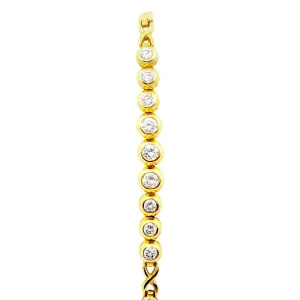 Tennis Bracelet of 18 kt Yellow Gold with Diamonds
