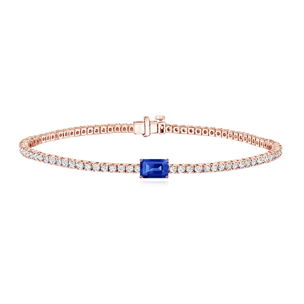 Tennis Bracelet with Solitaire Gemstone