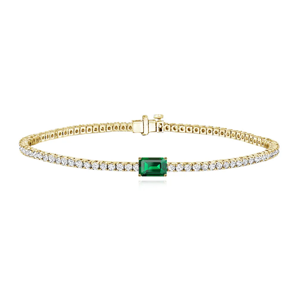 Tennis Bracelet with Solitaire Gemstone