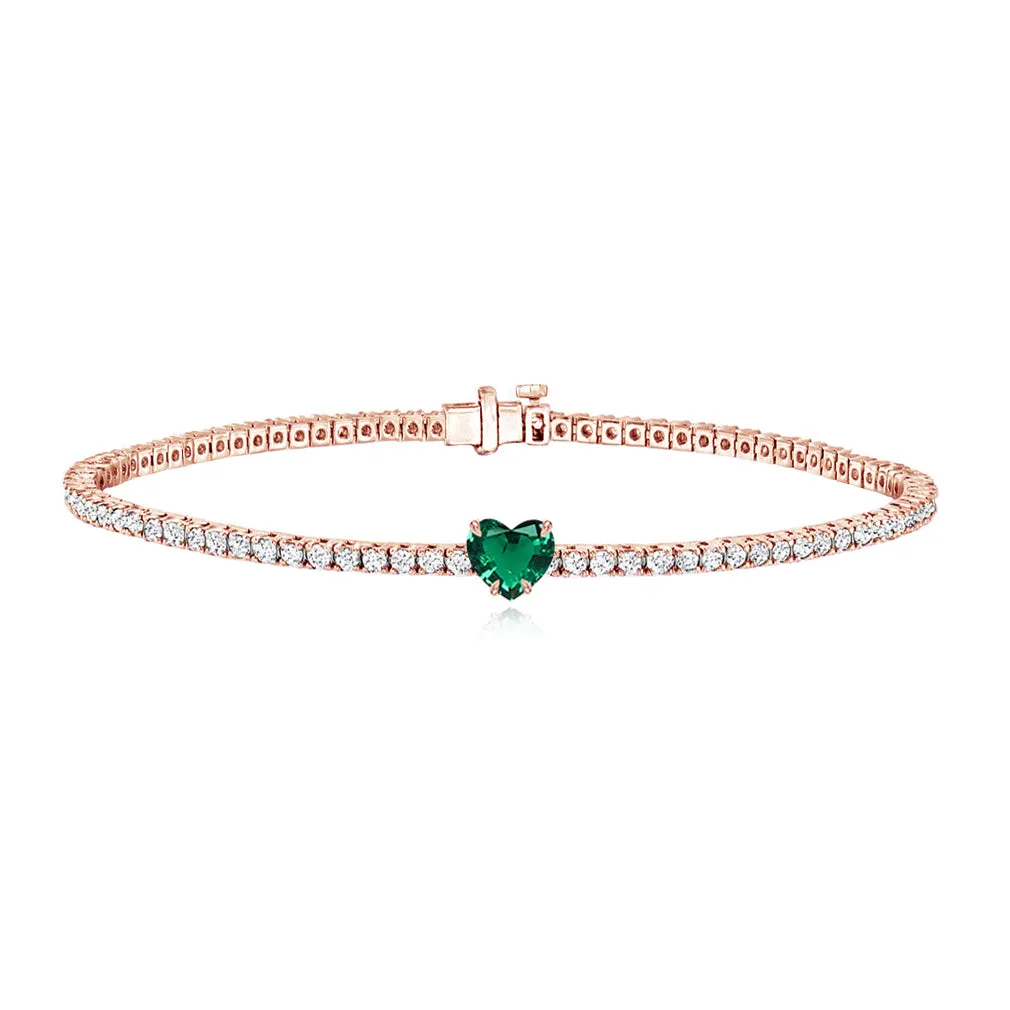 Tennis Bracelet with Solitaire Gemstone