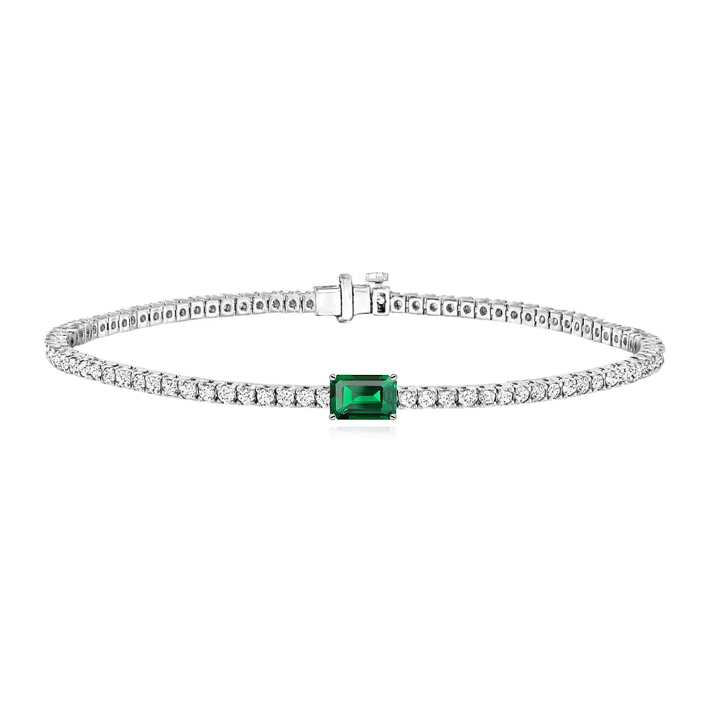 Tennis Bracelet with Solitaire Gemstone