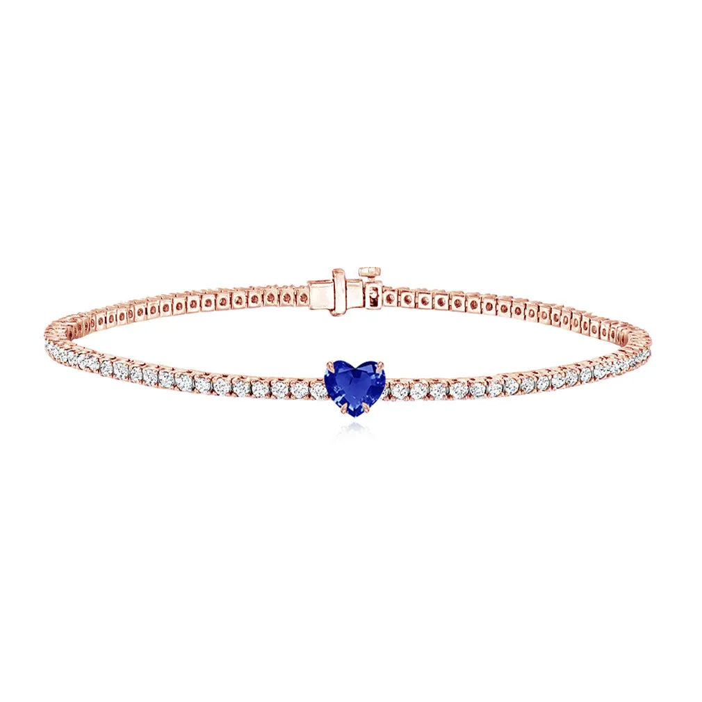 Tennis Bracelet with Solitaire Gemstone