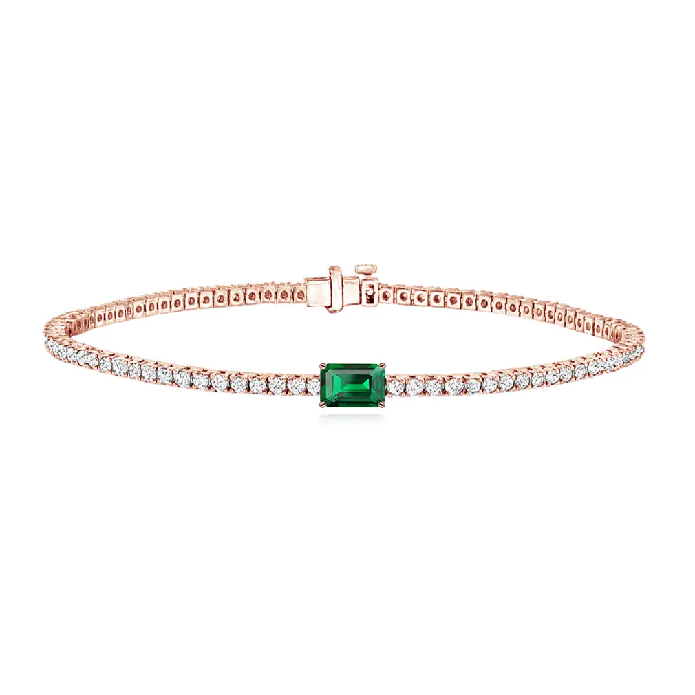 Tennis Bracelet with Solitaire Gemstone