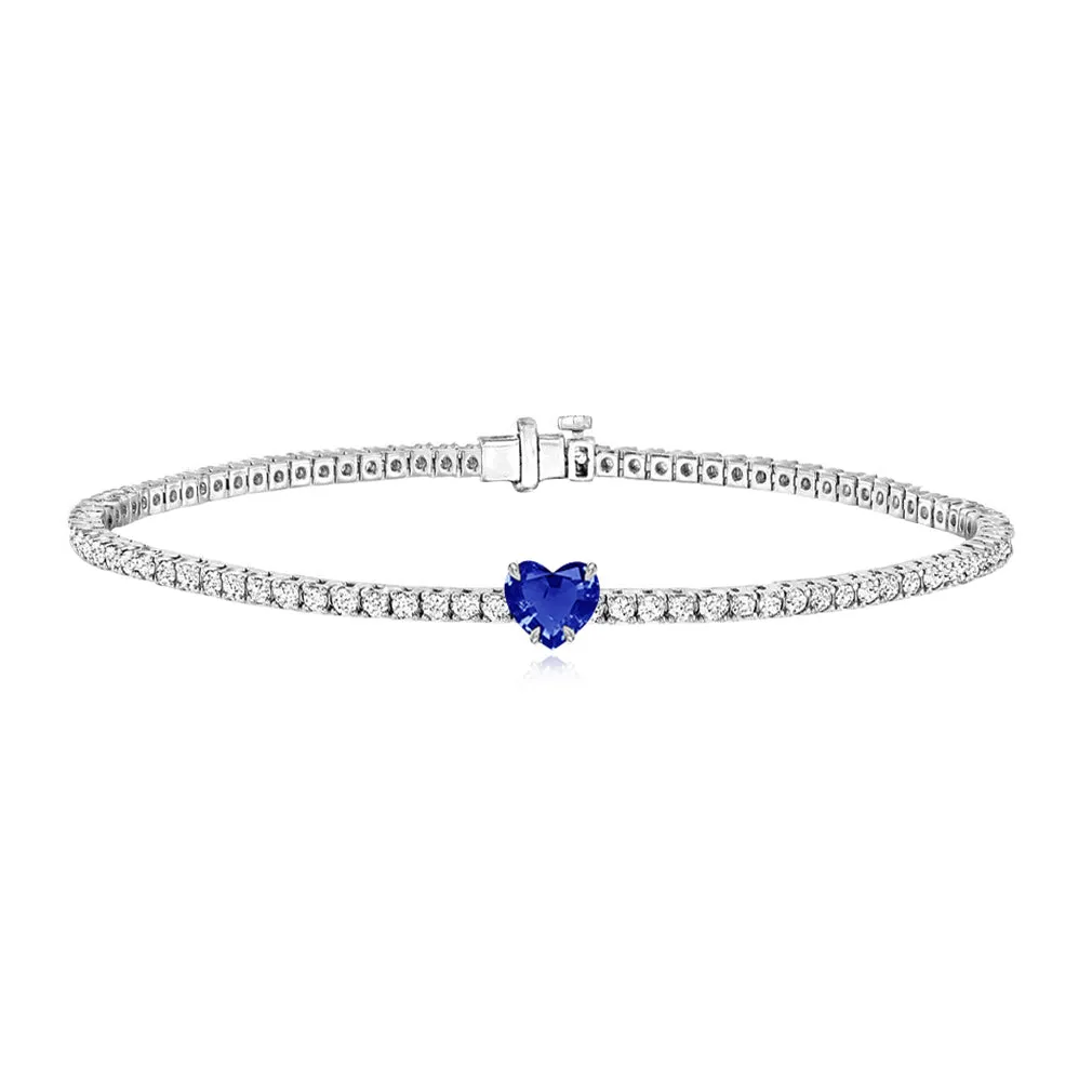 Tennis Bracelet with Solitaire Gemstone