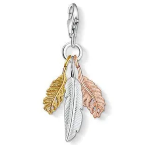 Thomas Sabo Charm Club Sterling Silver Tricolour Feathers Charm