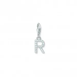Thomas Sabo Charmista White Zirconia Letter R Charm Pendant