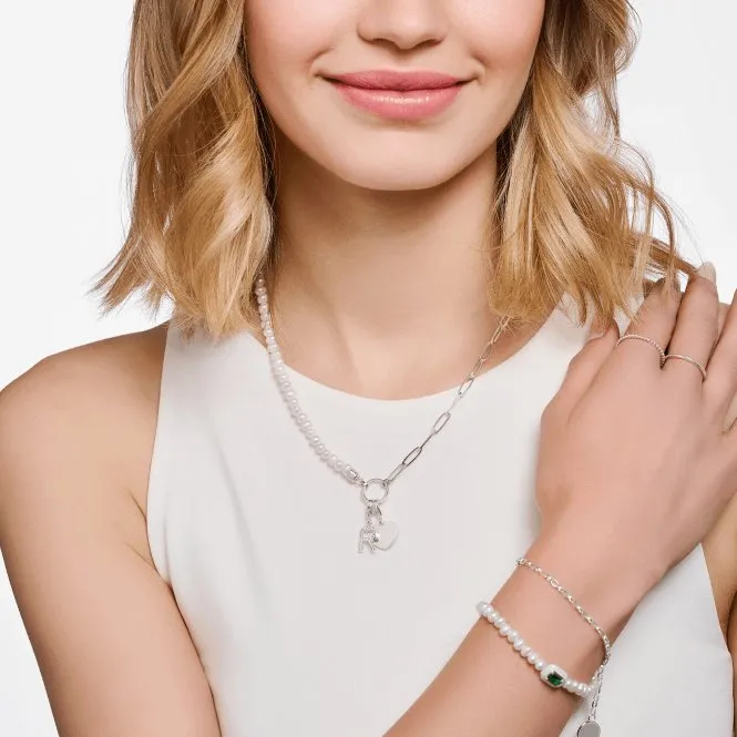 Thomas Sabo Charmista White Zirconia Letter R Charm Pendant