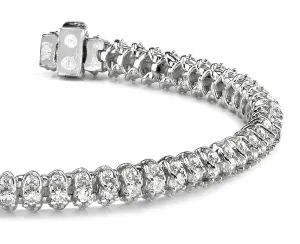 Three Row Diamond Scoop Link Bracelet Lab-Grown Diamond with 7.01 ct.(finished) 1.7mm, 3mm