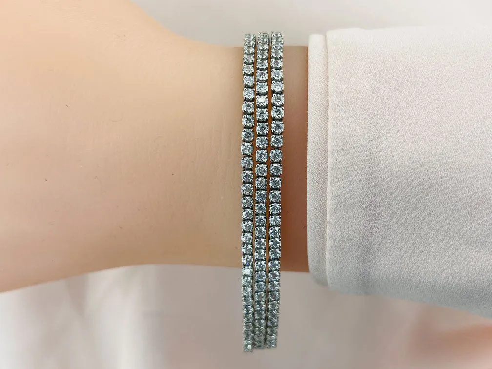 Three Rows Flexible Diamond Bracelet with 8.49 ct.(finished) 2.2mm