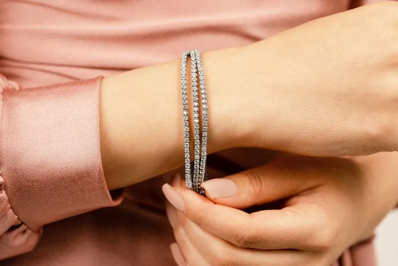 Three Rows Flexible Diamond Bracelet with 8.49 ct.(finished) 2.2mm