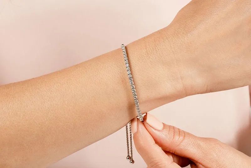 Timeless Dreams Adjustable Lab-Grown Diamond Bracelet with 1.65 ct.(finished) 2.7mm
