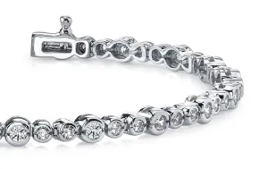 Timeless Half Bezel Diamond Bracelet with 2.07 ct.(finished) 2mm, 2.5mm