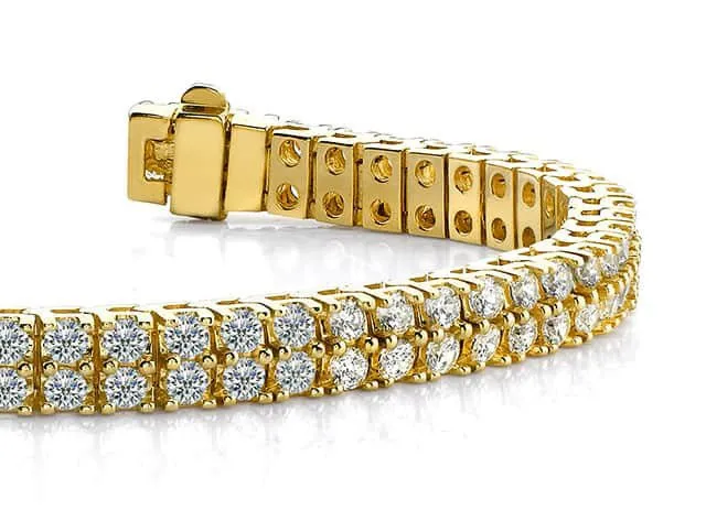Timeless Two Row Diamond Tennis Diamond Bracelet with 10.50 ct.(finished) 3.0mm