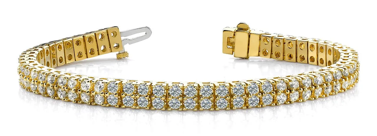 Timeless Two Row Diamond Tennis Diamond Bracelet with 10.50 ct.(finished) 3.0mm