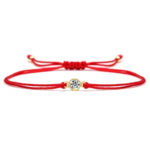 Tiny Crystal Gold Red String Protection Bracelet