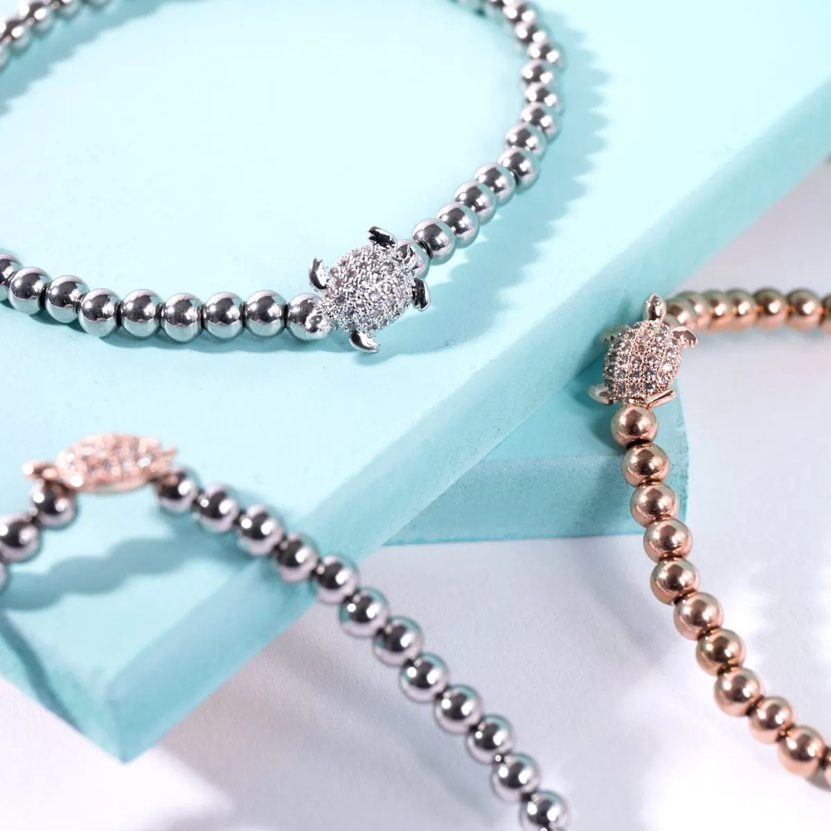 Tortuga | Silver | Crystal Sea Turtle Bracelet