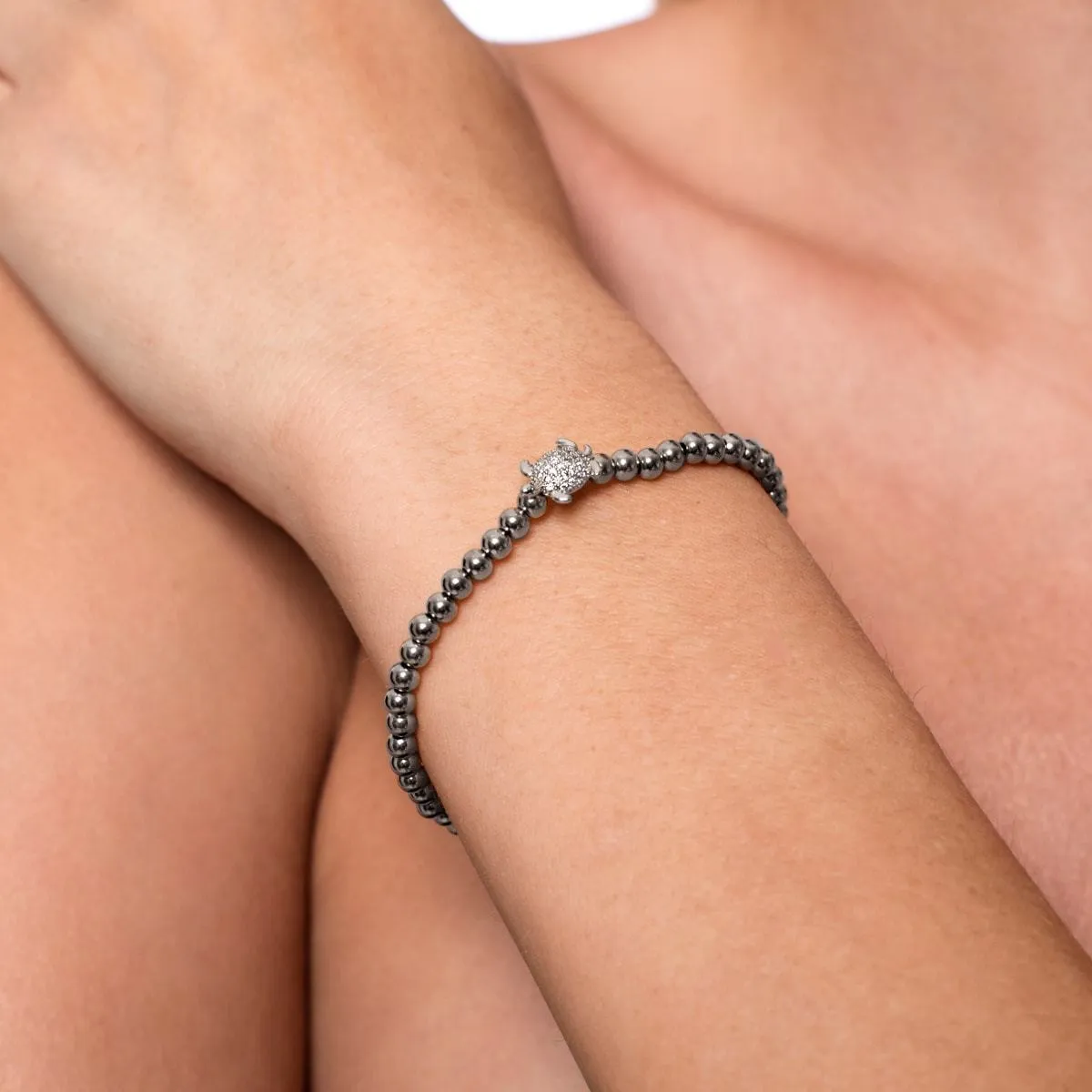 Tortuga | Silver | Crystal Sea Turtle Bracelet