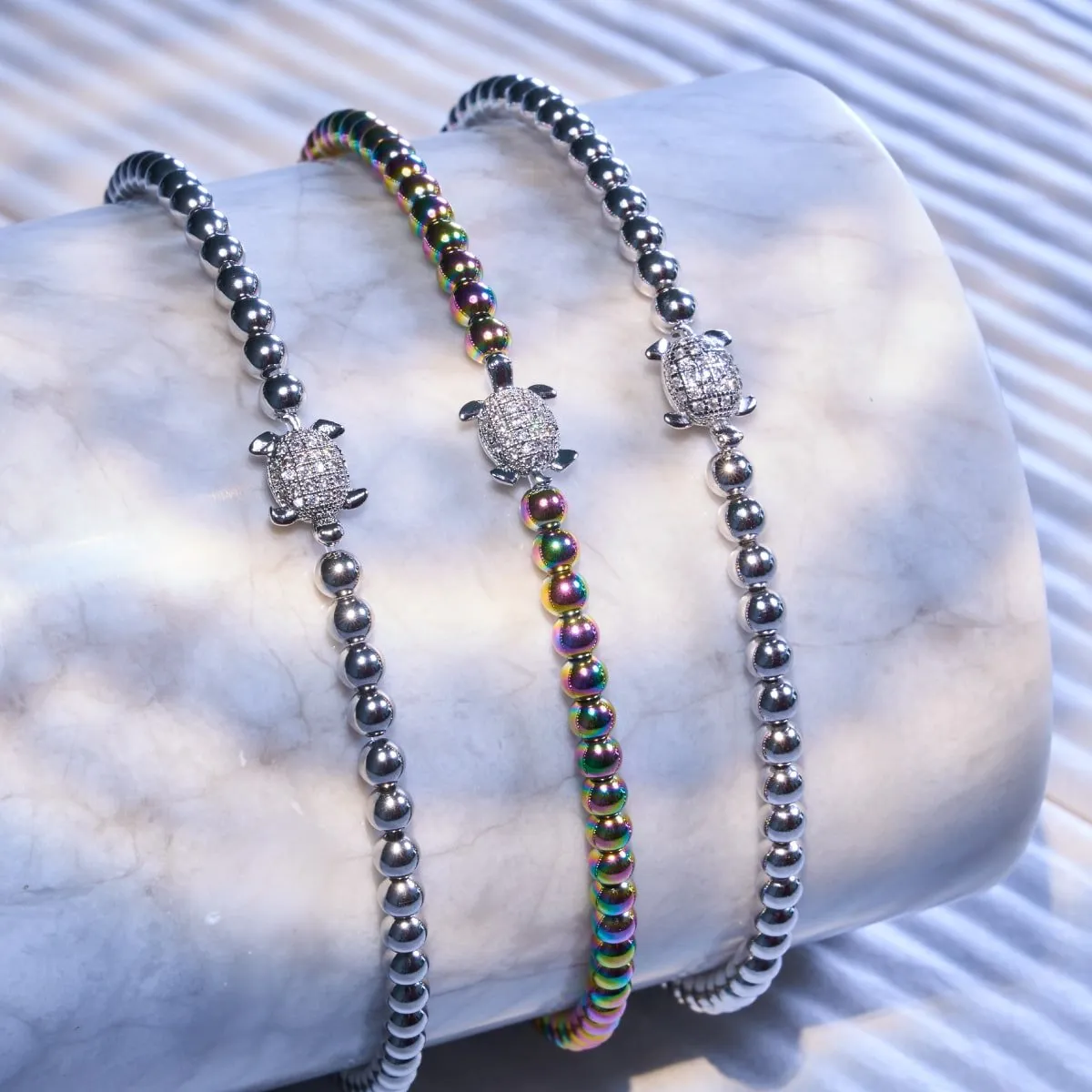 Tortuga | Silver | Crystal Sea Turtle Bracelet