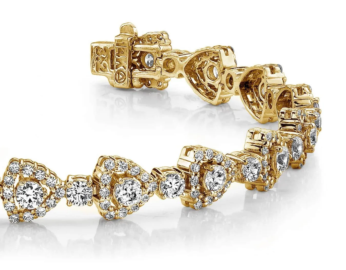 Triangular Diamond Link Bracelet Lab-Grown Diamond with 7.36 ct.(finished) 1.5mm, 3.3mm