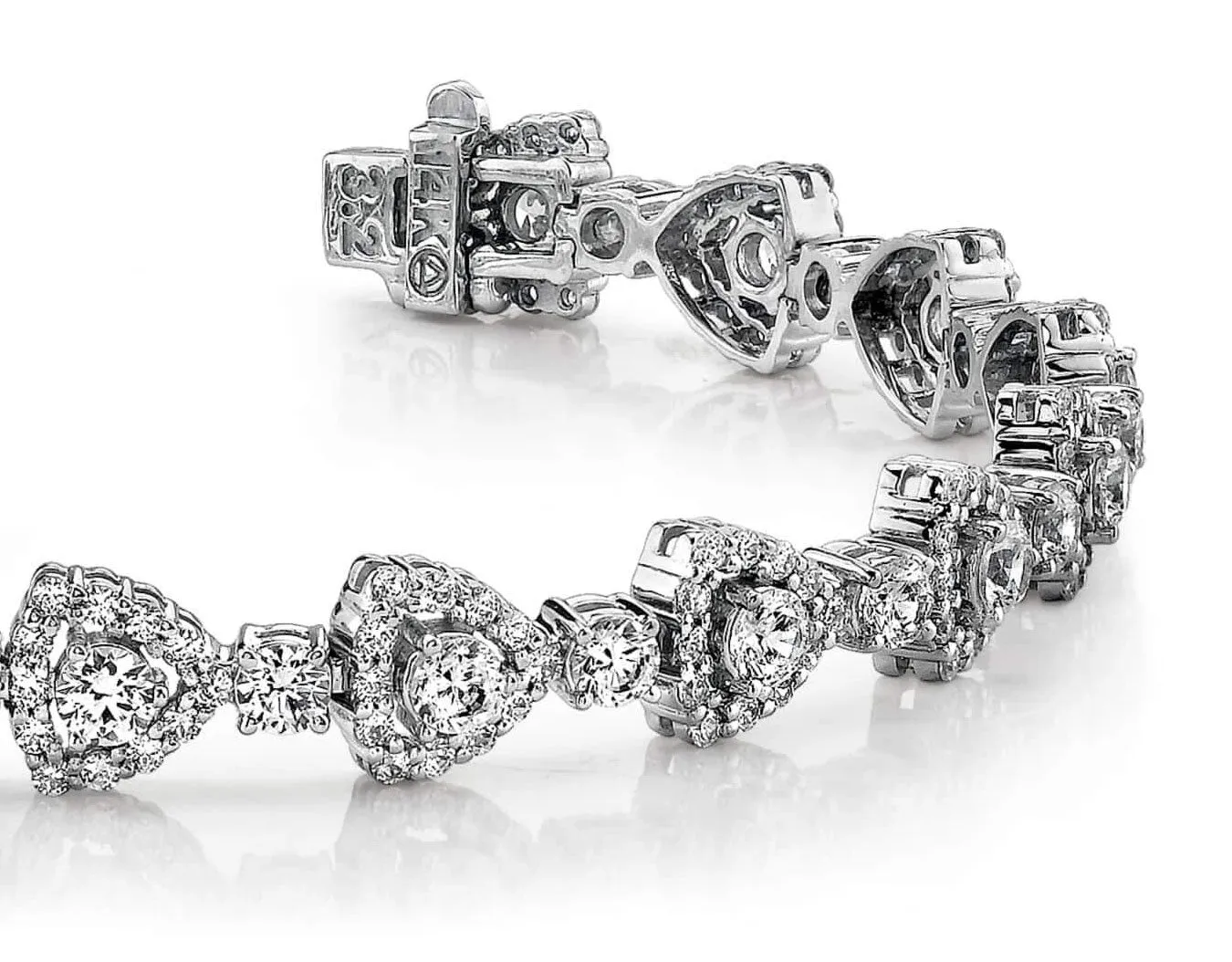 Triangular Diamond Link Bracelet Lab-Grown Diamond with 7.36 ct.(finished) 1.5mm, 3.3mm