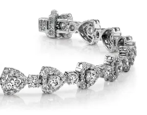 Triangular Diamond Link Bracelet Lab-Grown Diamond with 7.36 ct.(finished) 1.5mm, 3.3mm