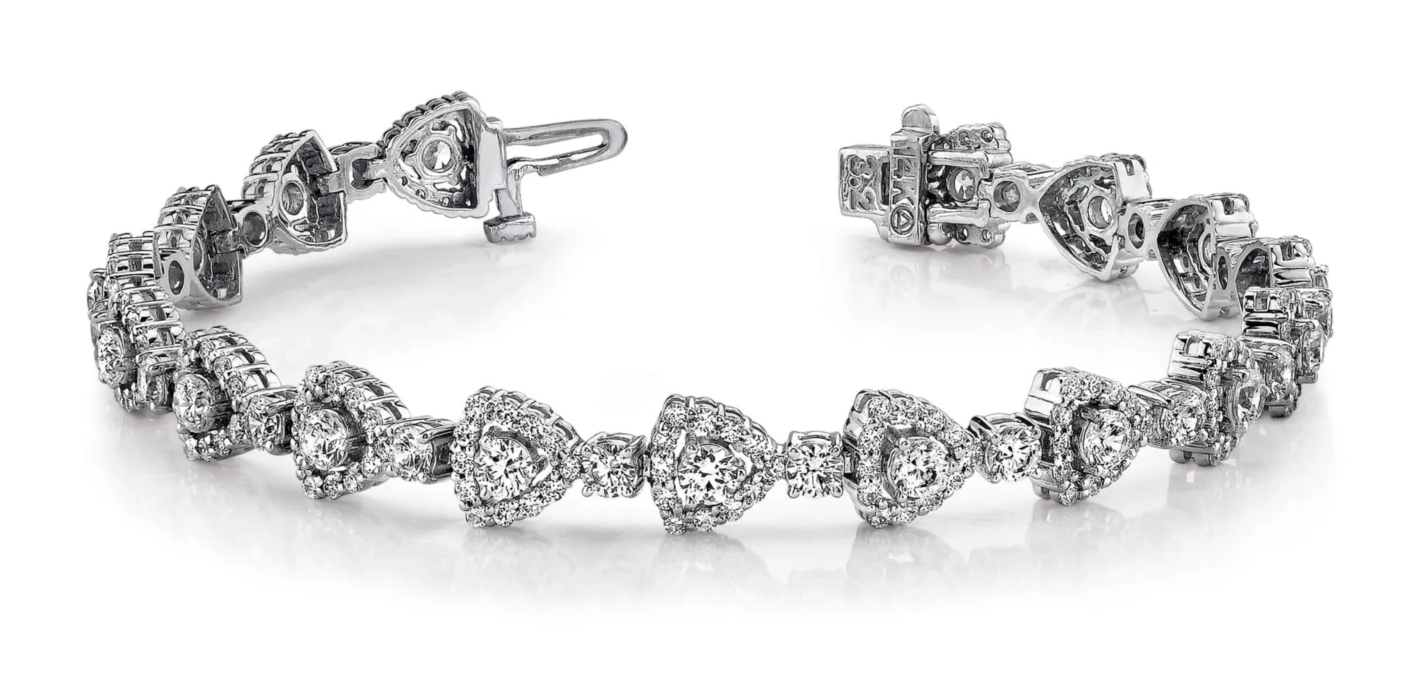 Triangular Diamond Link Bracelet Lab-Grown Diamond with 7.36 ct.(finished) 1.5mm, 3.3mm
