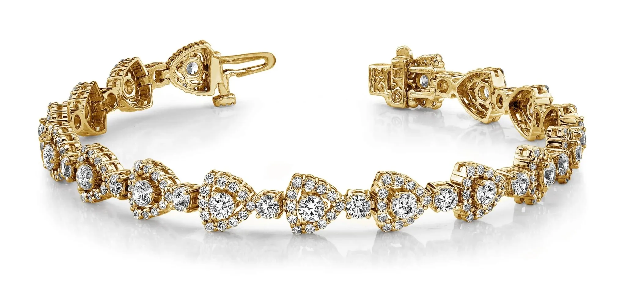 Triangular Diamond Link Bracelet Lab-Grown Diamond with 7.36 ct.(finished) 1.5mm, 3.3mm