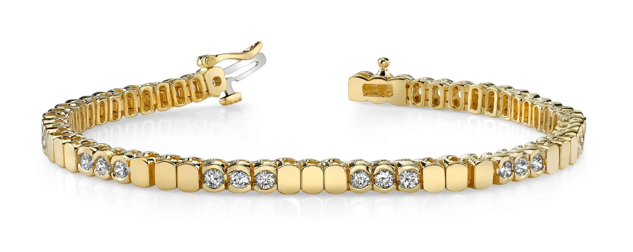 Triple Bezel Diamond Bracelet with 1.80 ct.(finished) 2.5mm