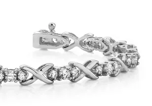 Triple Diamond X Link Diamond Bracelet with 1.96 ct.(finished) 2mm, 2.8mm