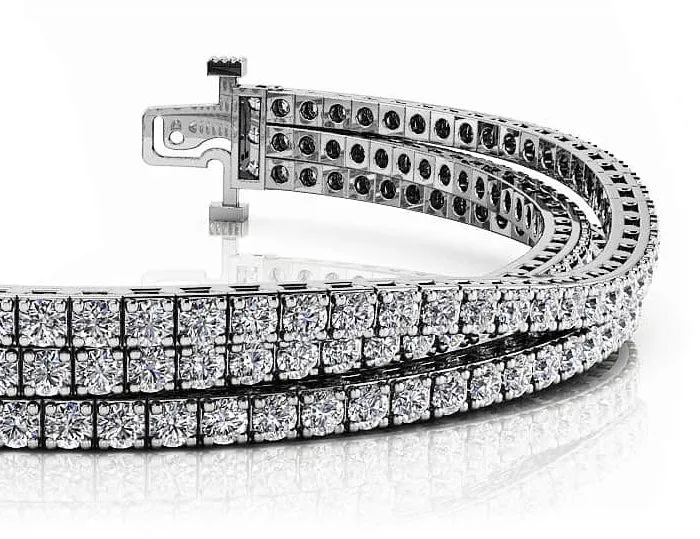 Triple Strand Flexible Diamond Tennis Bracelet Lab-Grown Diamond with 3.65 ct.(finished) 1.5mm