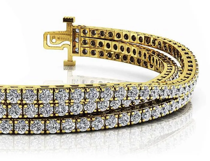 Triple Strand Flexible Diamond Tennis Bracelet Lab-Grown Diamond with 3.65 ct.(finished) 1.5mm