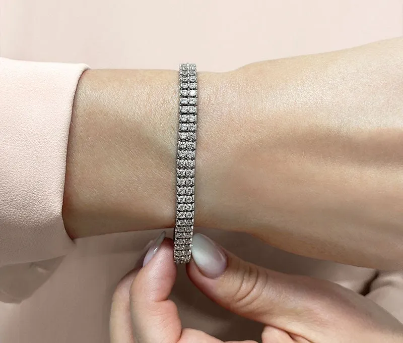Two Row Lab-Grown Diamond Bracelet with 5.00 ct.(finished) 2.2mm