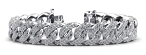 Two Rows Cuban Link Diamond Bracelet with 5.92 ct.(finished) 1.3mm