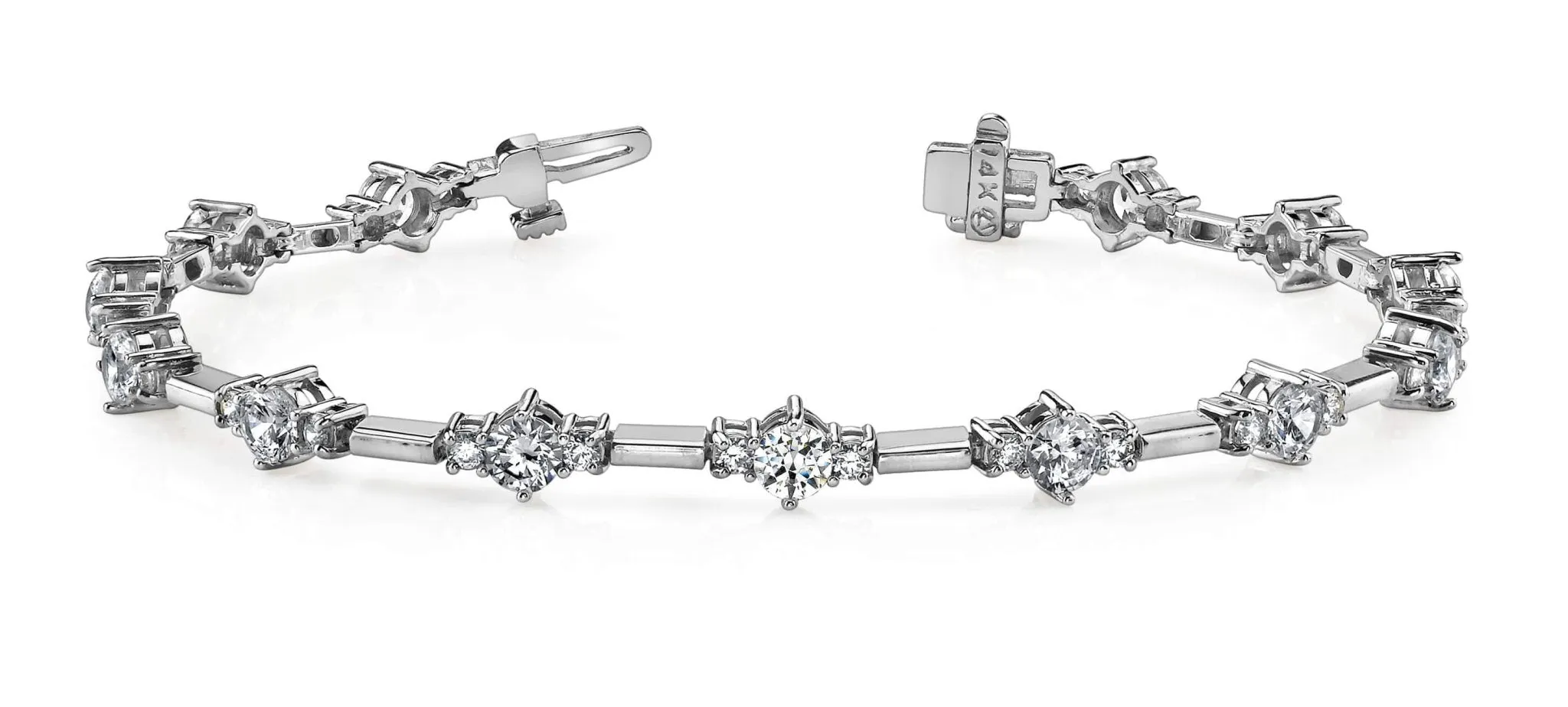 Two Tone Triple Lab-Grown Diamond Bracelet with 1.93 ct.(finished) 1.8mm, 2.8mm