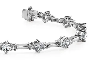 Two Tone Triple Lab-Grown Diamond Bracelet with 1.93 ct.(finished) 1.8mm, 2.8mm