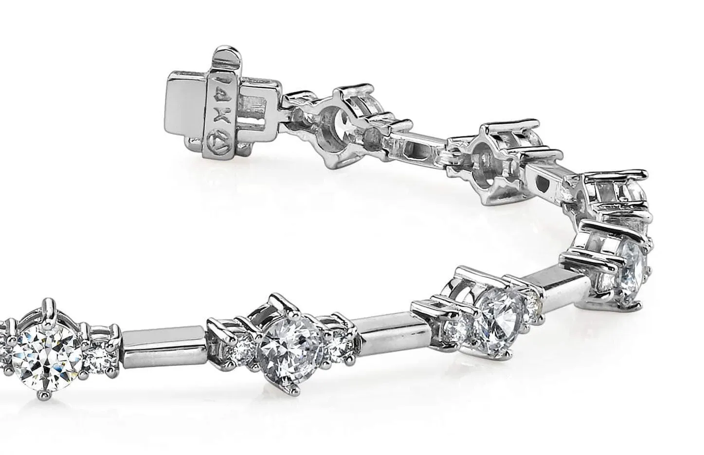 Two Tone Triple Lab-Grown Diamond Bracelet with 1.93 ct.(finished) 1.8mm, 2.8mm