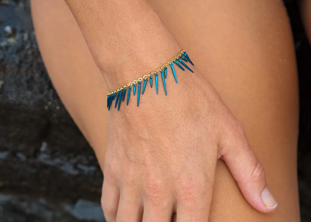 Urchin Fringe Bracelet- Powder Coated/Vermeil