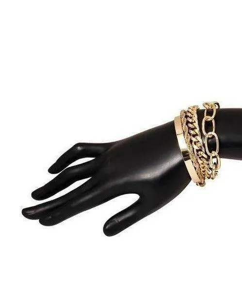 VacationGrabs Boho Gold Charm Bracelets Set of 4